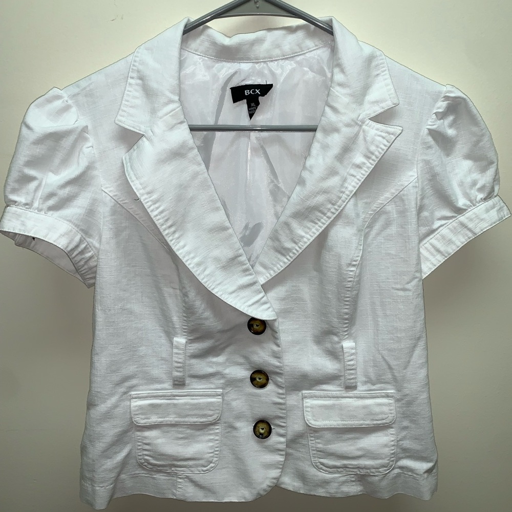 White Short Sleeve Button up Shirt